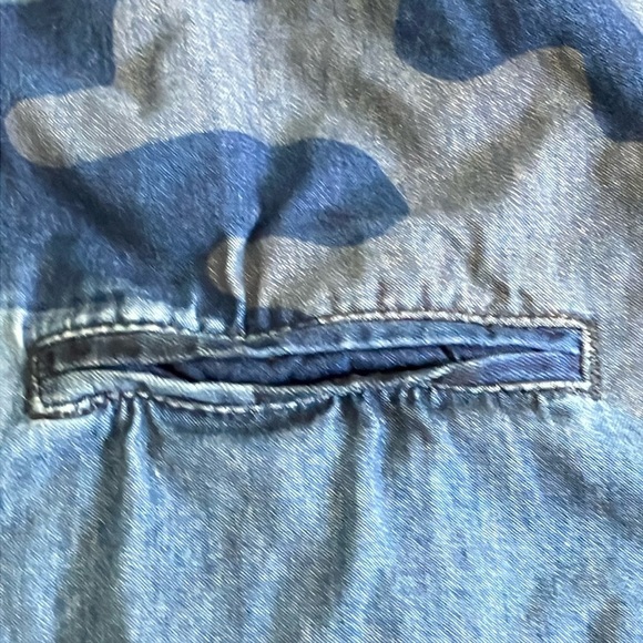 Blue gray camo men’s size medium Button Down short sleeve Shirt - Picture 7 of 12